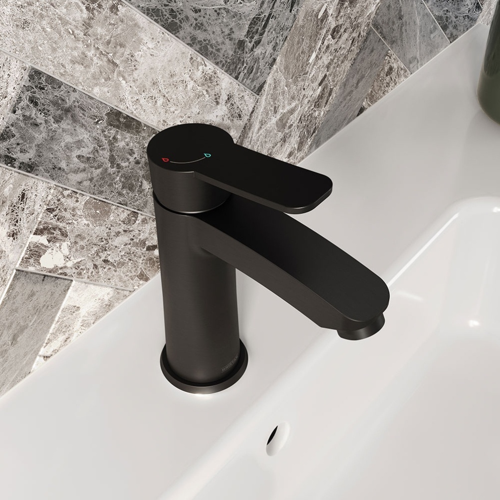 Lifestyle image of the Bristan Appeal Black Basin Mixer Tap